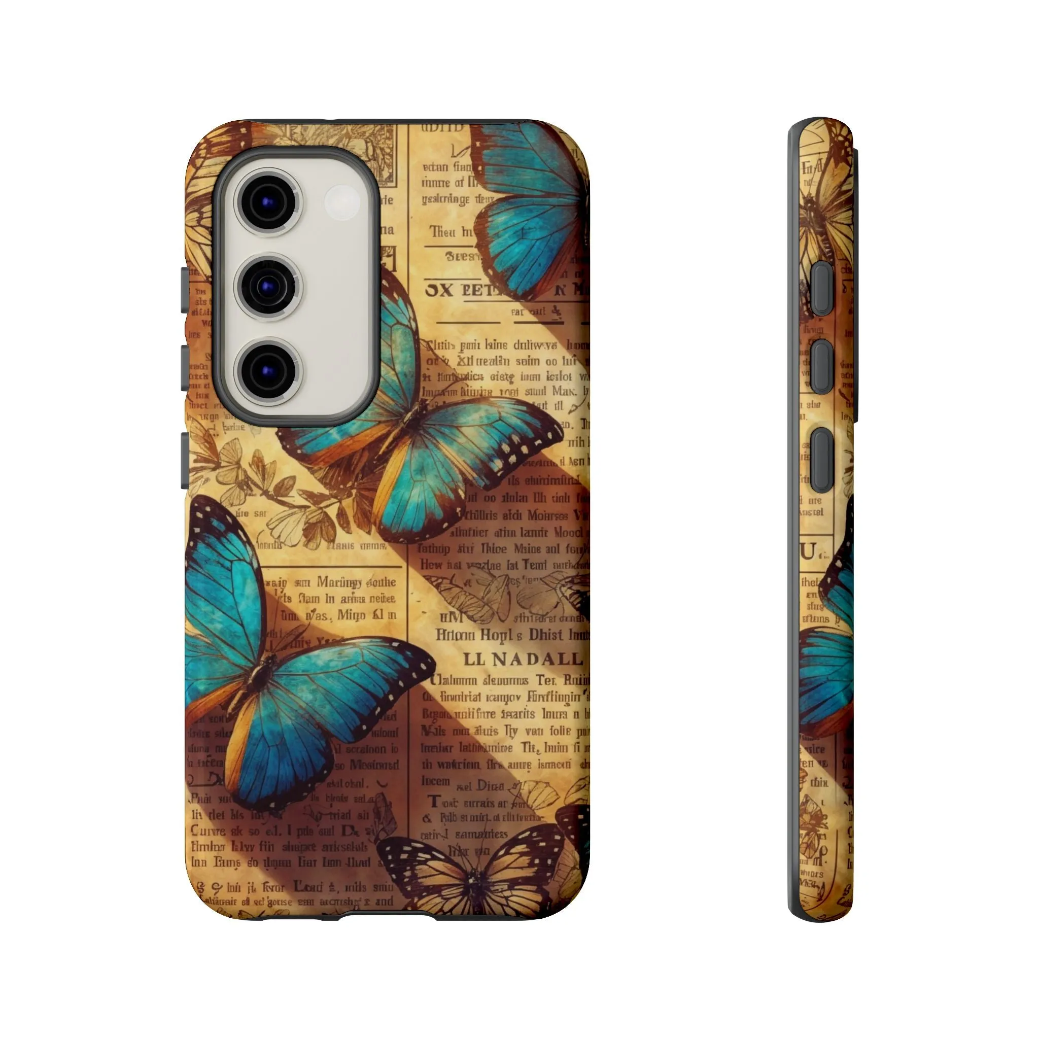 Unleash the Drama: Turn Heads with this Stunning Butterfly and Flower Cell Phone Case