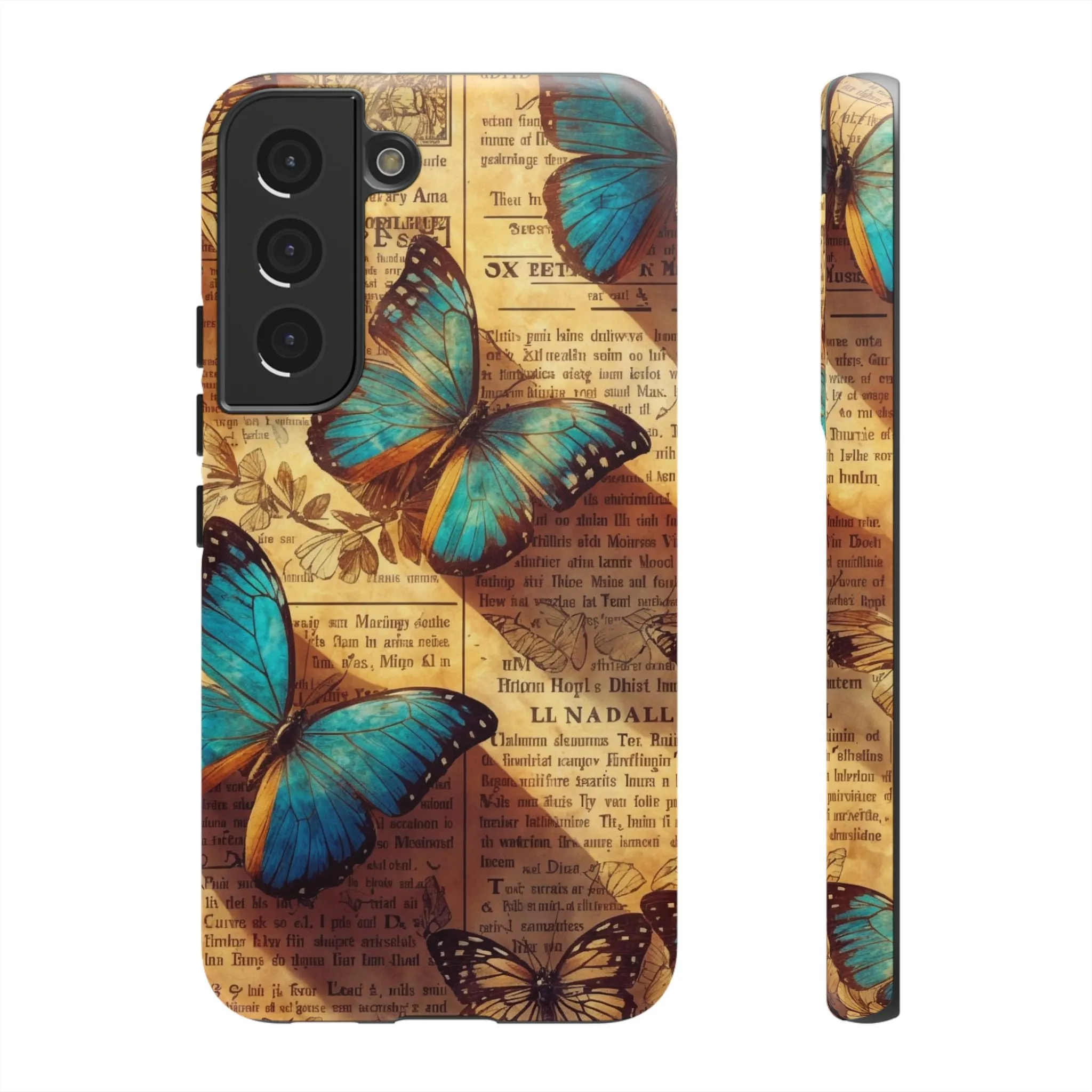 Unleash the Drama: Turn Heads with this Stunning Butterfly and Flower Cell Phone Case