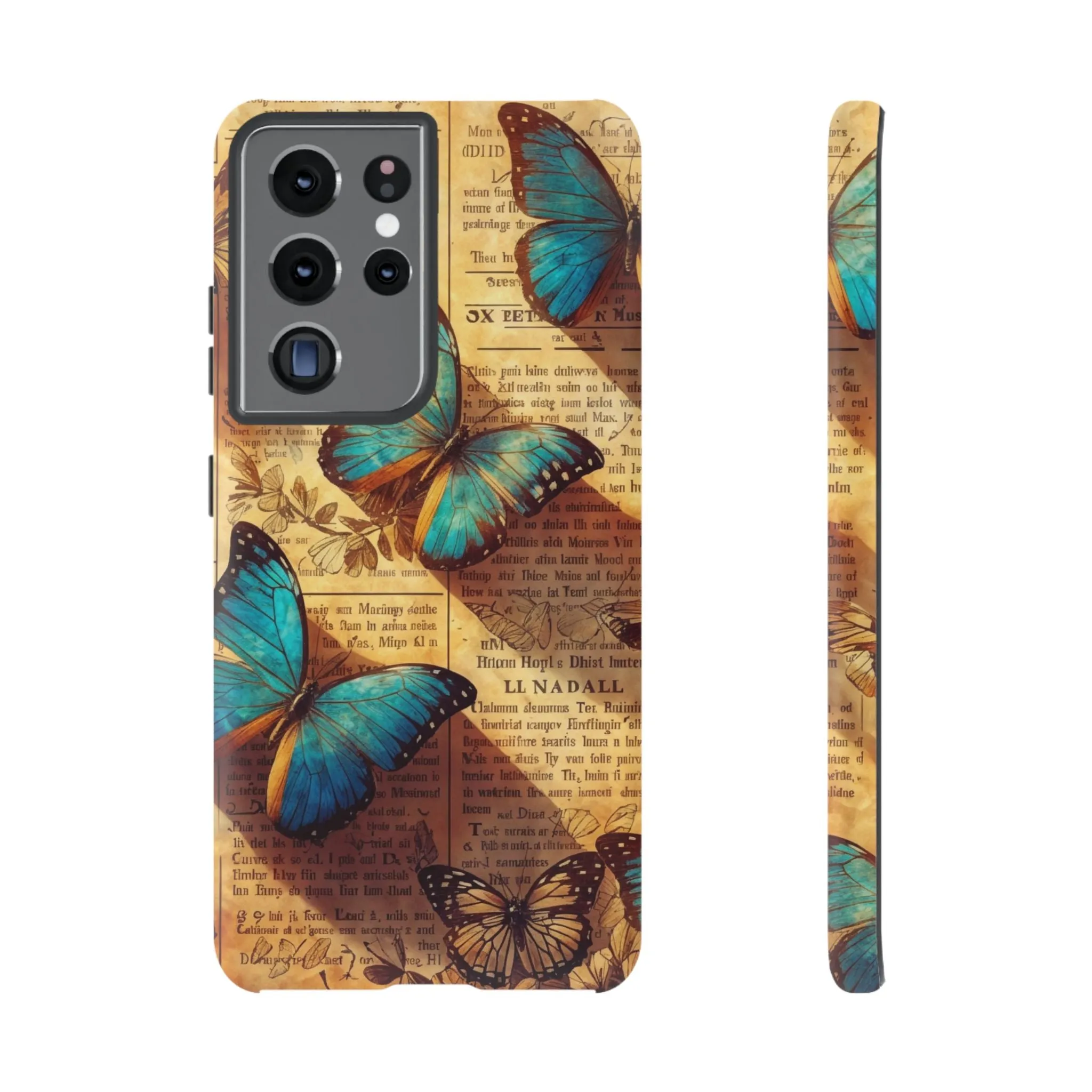 Unleash the Drama: Turn Heads with this Stunning Butterfly and Flower Cell Phone Case