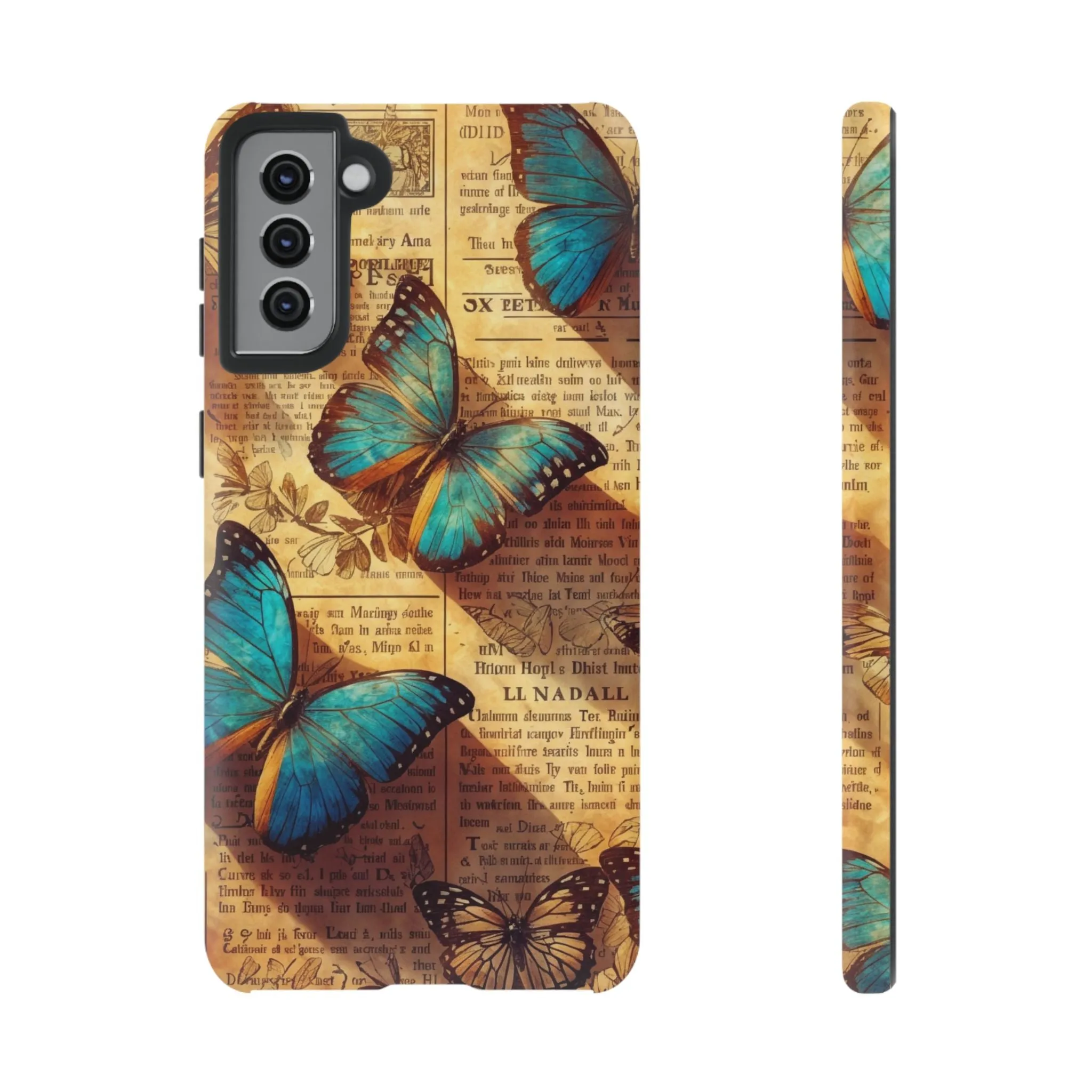 Unleash the Drama: Turn Heads with this Stunning Butterfly and Flower Cell Phone Case