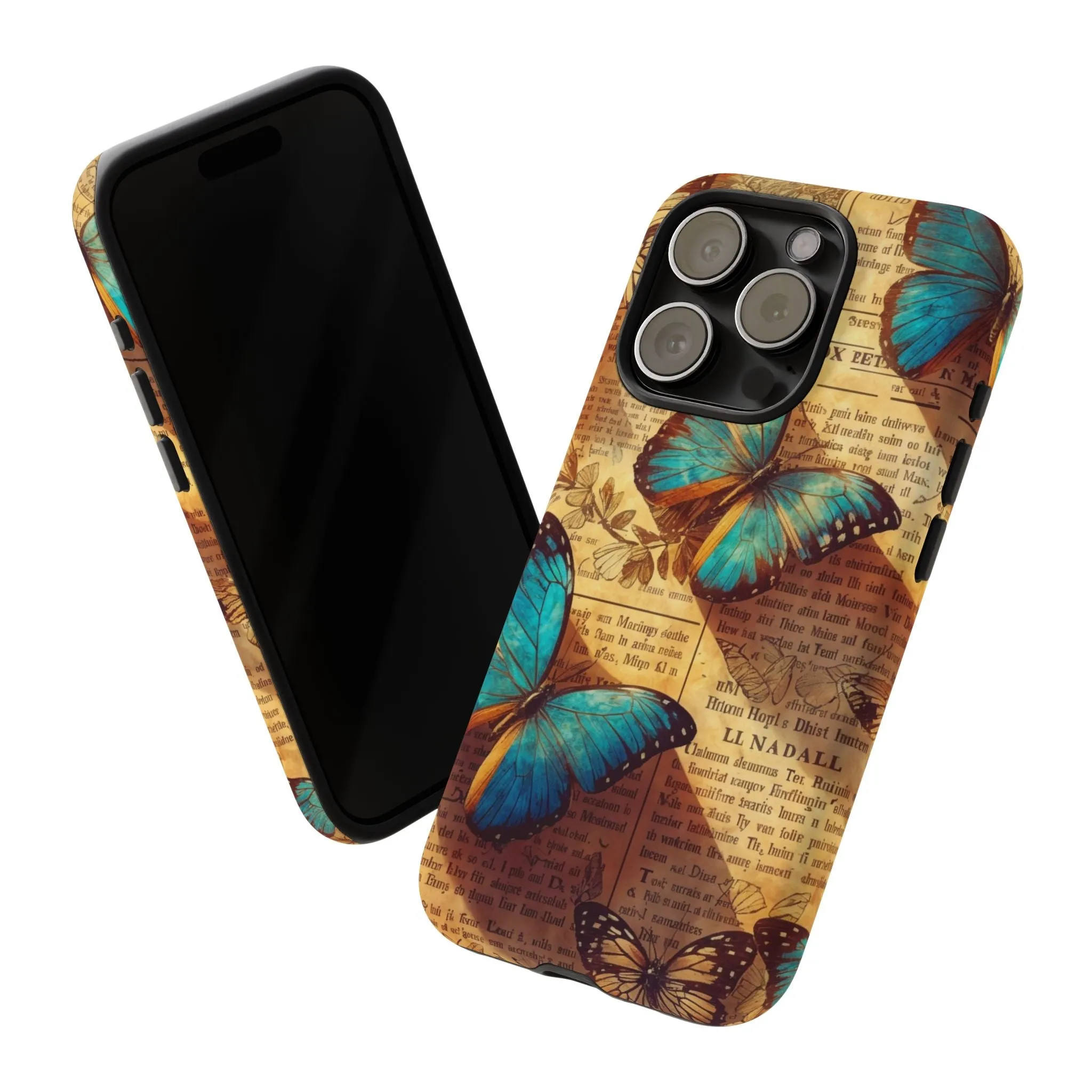 Unleash the Drama: Turn Heads with this Stunning Butterfly and Flower Cell Phone Case