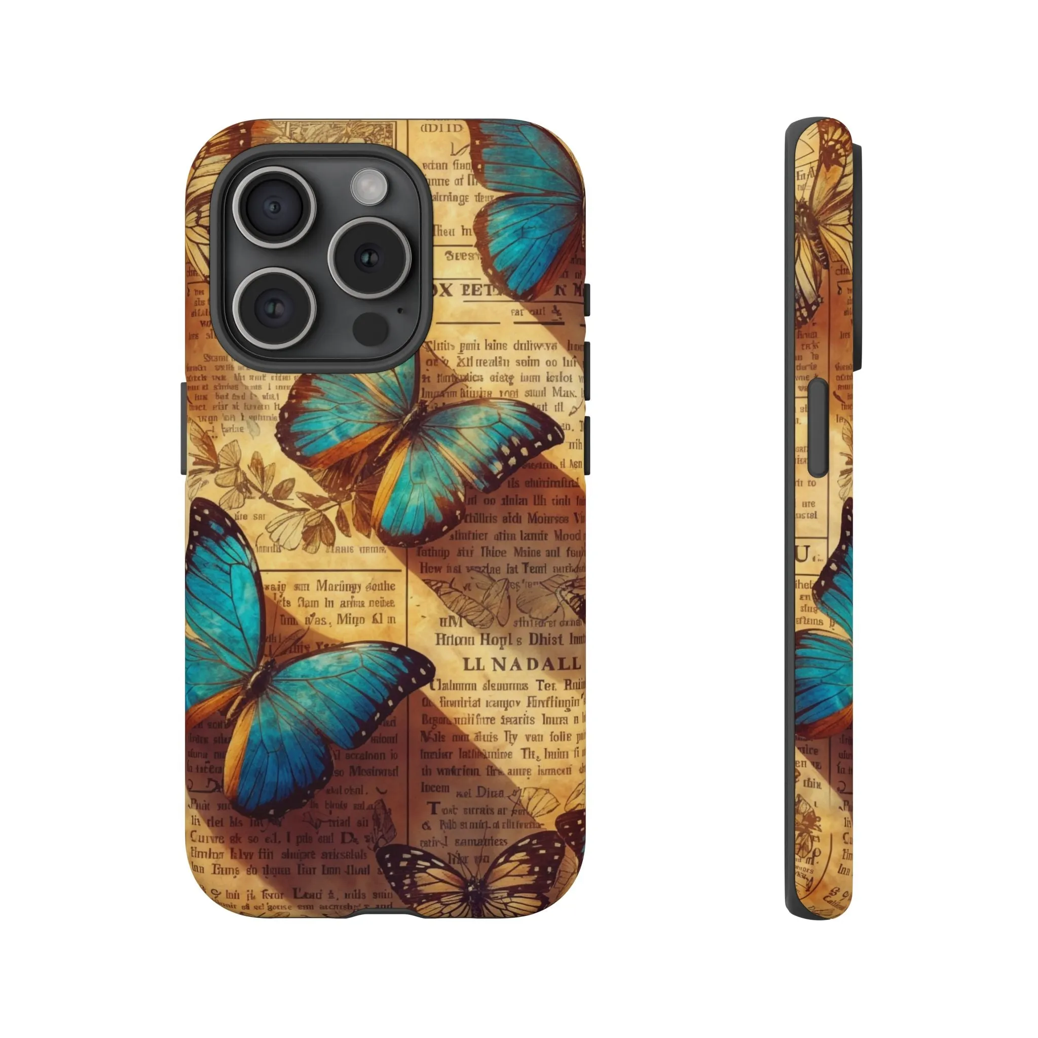 Unleash the Drama: Turn Heads with this Stunning Butterfly and Flower Cell Phone Case