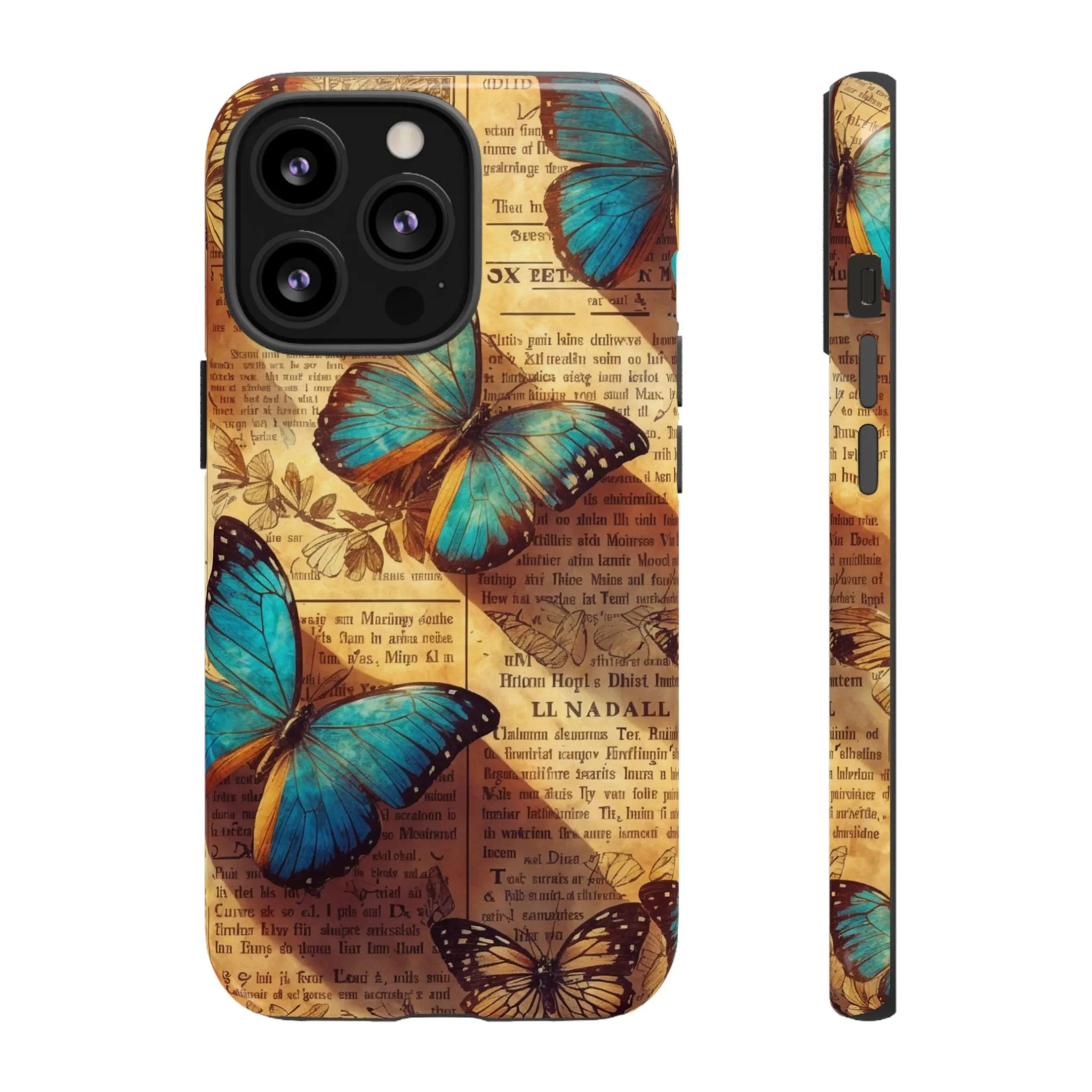 Unleash the Drama: Turn Heads with this Stunning Butterfly and Flower Cell Phone Case