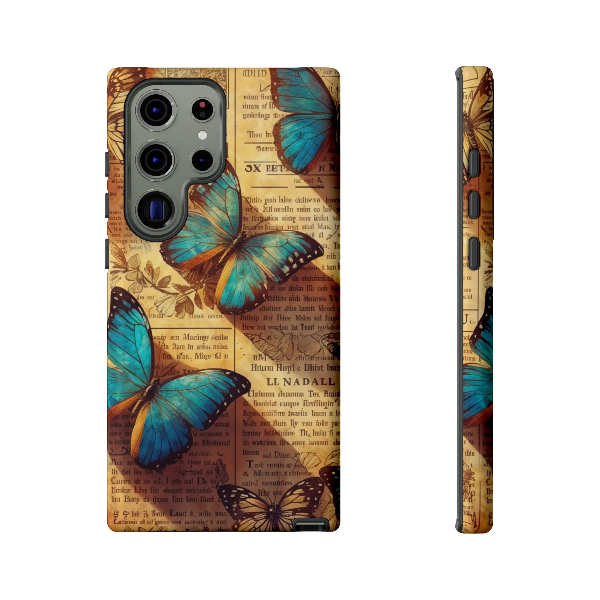 Unleash the Drama: Turn Heads with this Stunning Butterfly and Flower Cell Phone Case