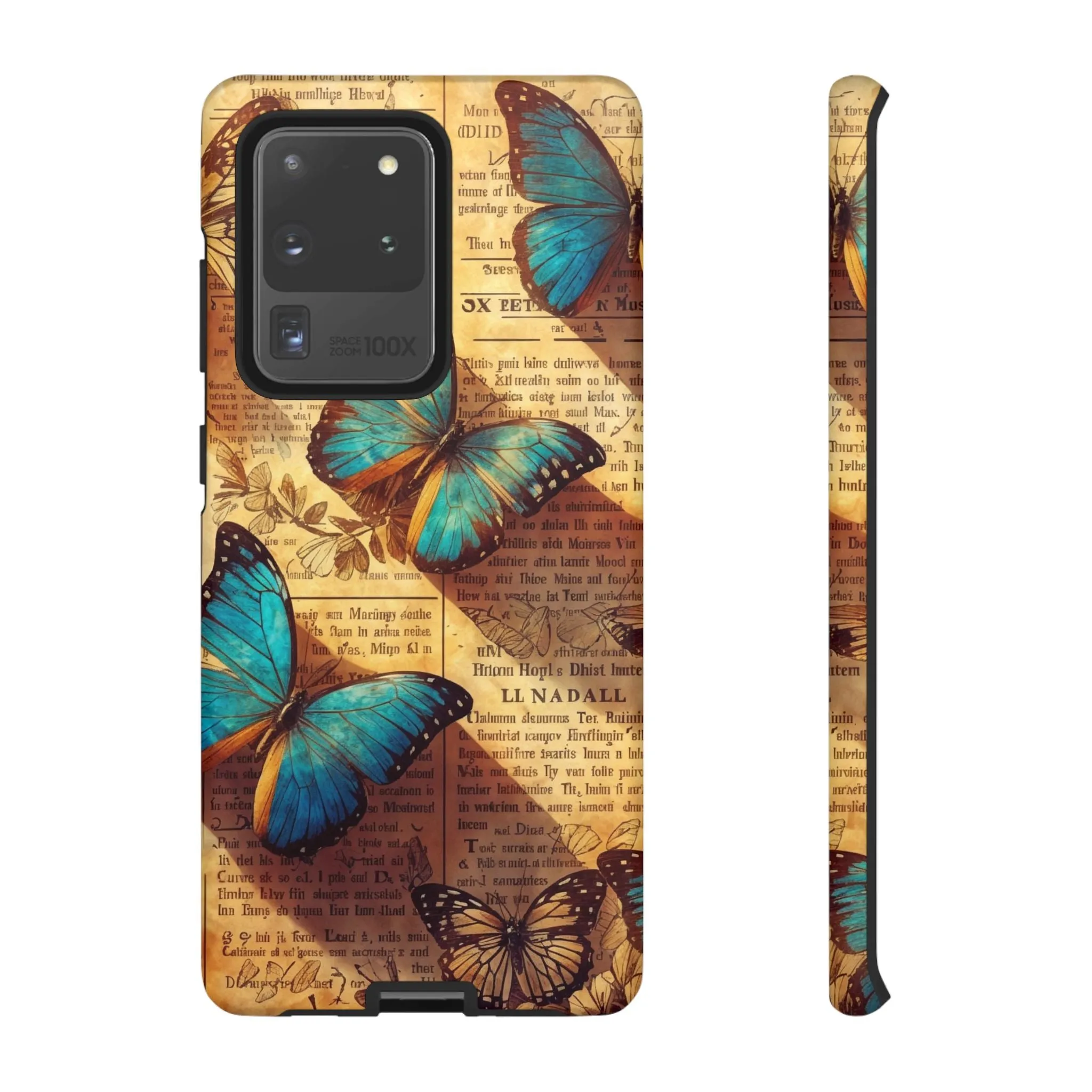 Unleash the Drama: Turn Heads with this Stunning Butterfly and Flower Cell Phone Case