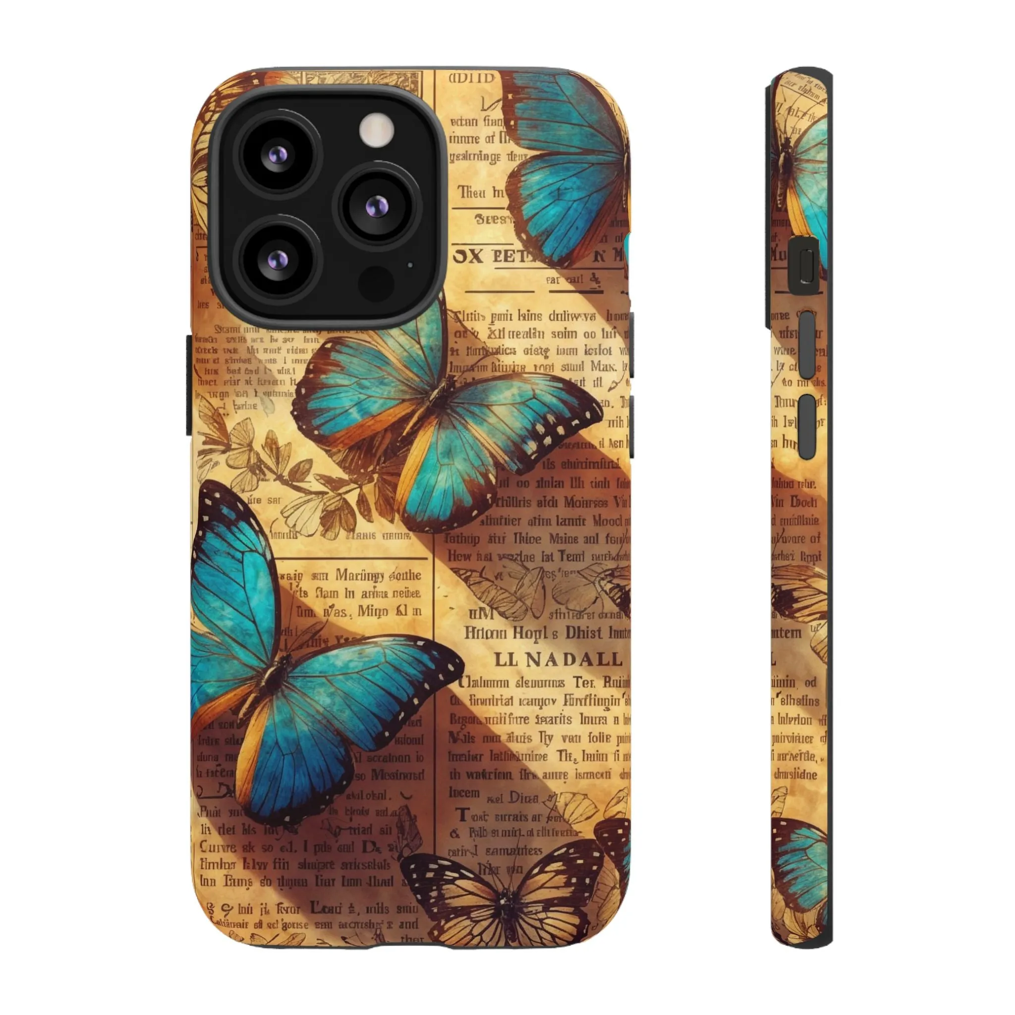 Unleash the Drama: Turn Heads with this Stunning Butterfly and Flower Cell Phone Case