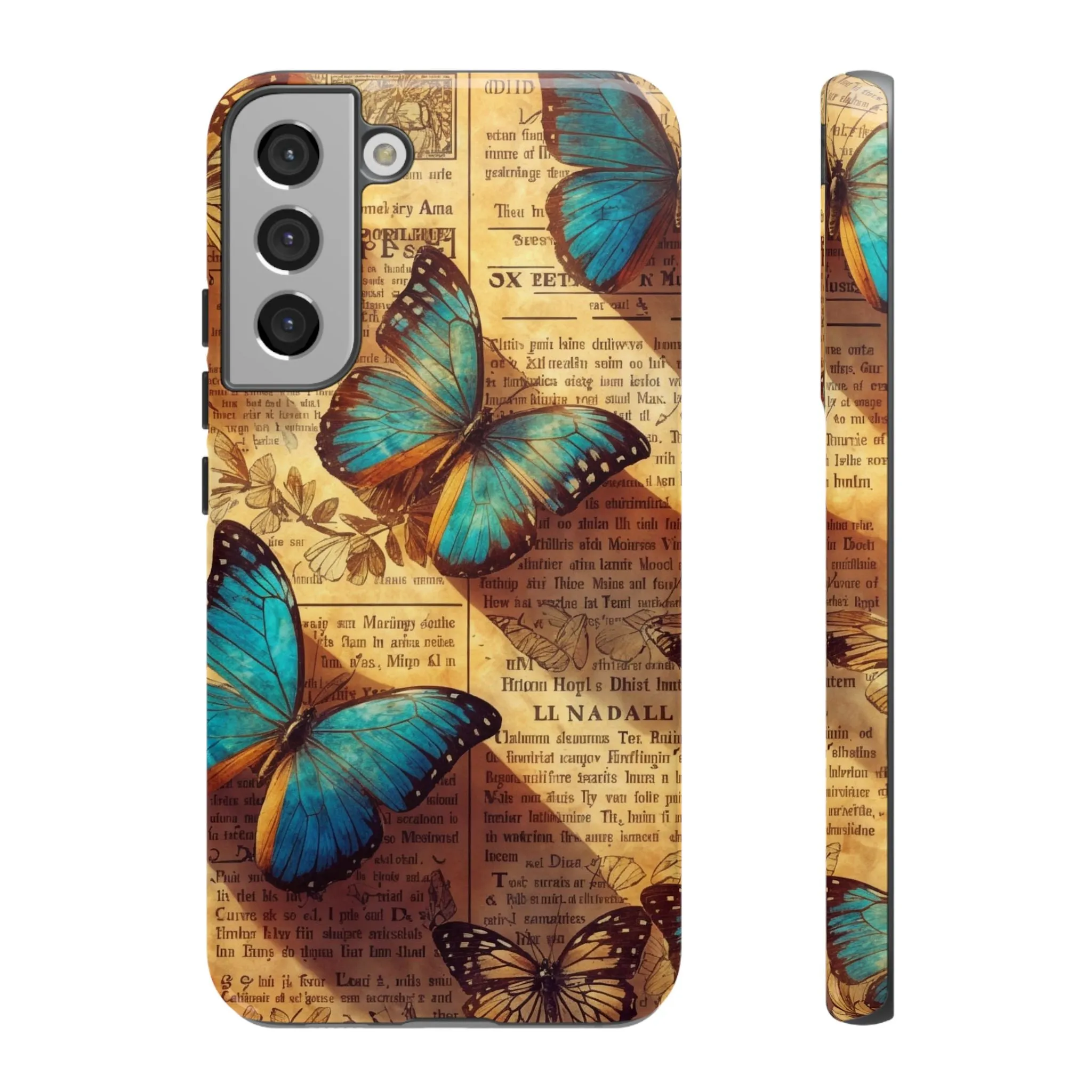 Unleash the Drama: Turn Heads with this Stunning Butterfly and Flower Cell Phone Case