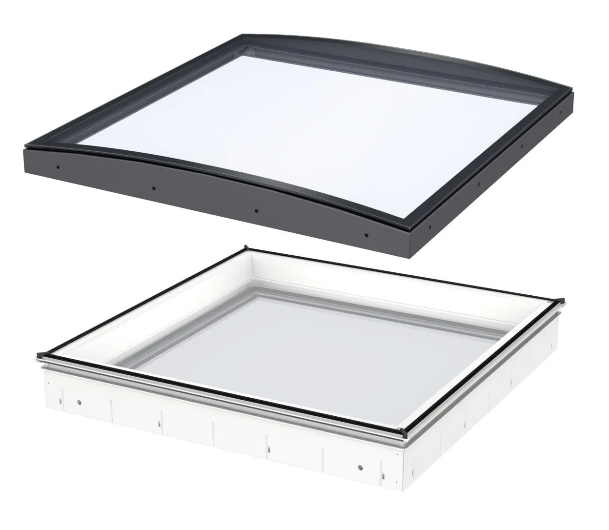 VELUX CVU 090060 1093 INTEGRA® Electric Curved Glass Rooflight Package 90 x 60 cm (Including CVU Double Glazed Base & ISU Curved Glass Top Cover)