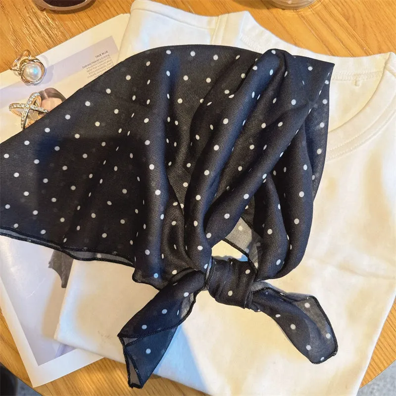 Versatile Polka Dot Silk Scarf