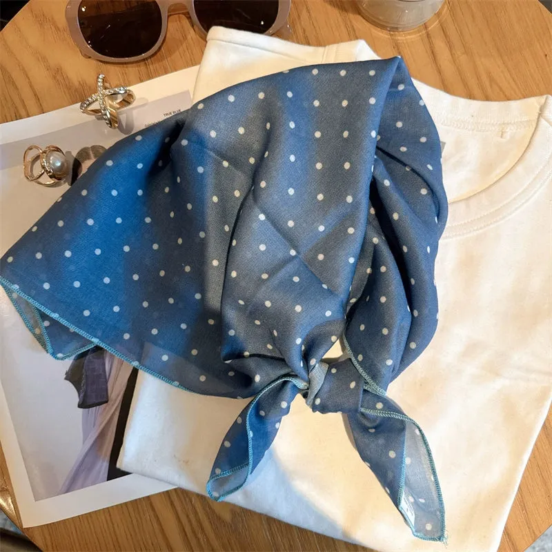 Versatile Polka Dot Silk Scarf