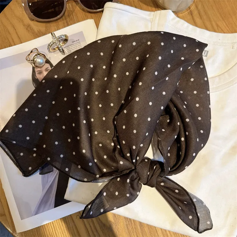 Versatile Polka Dot Silk Scarf