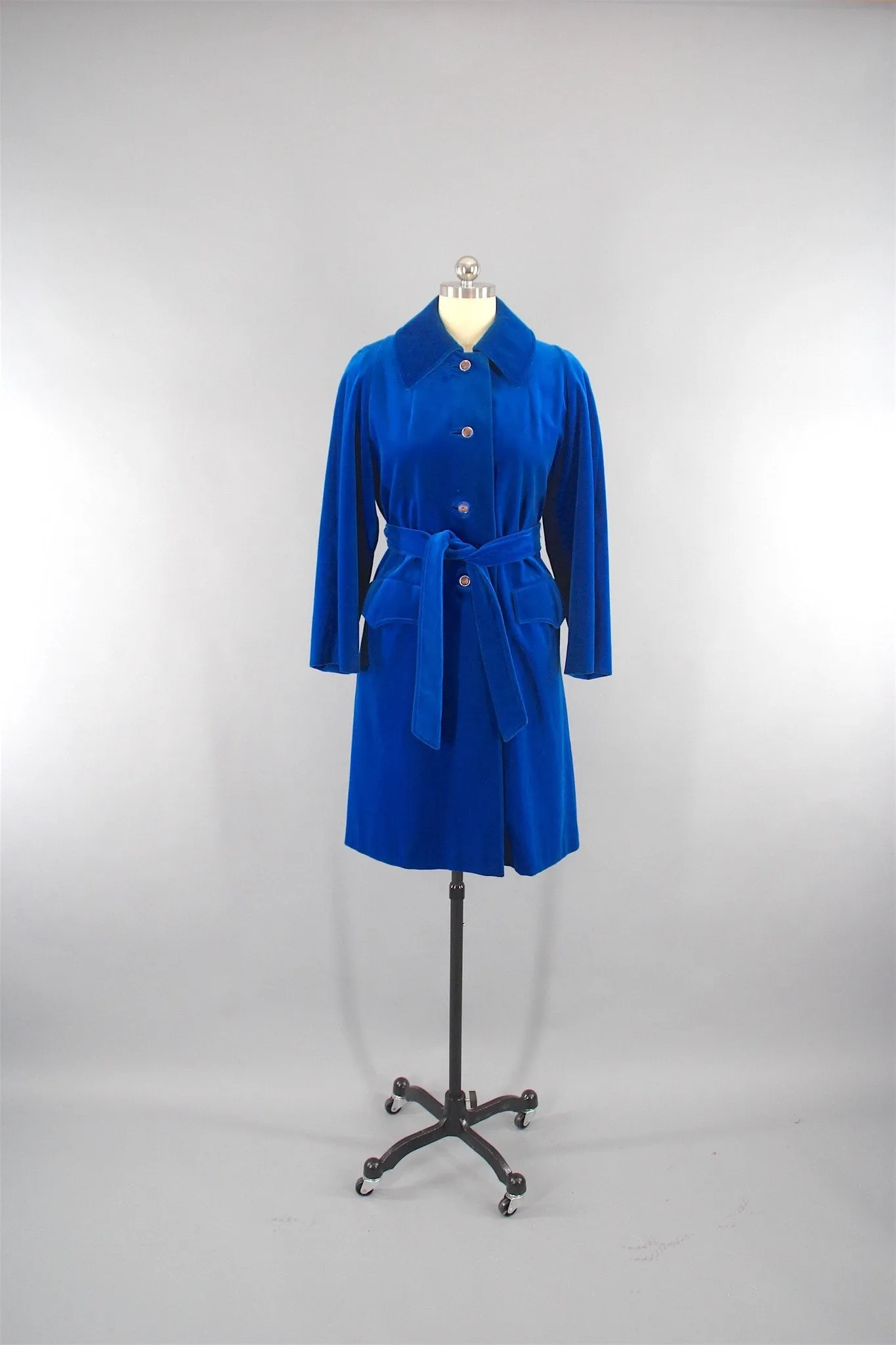 Vintage 1960s Electric Blue Velvet Coat by Surrey Classics Coat