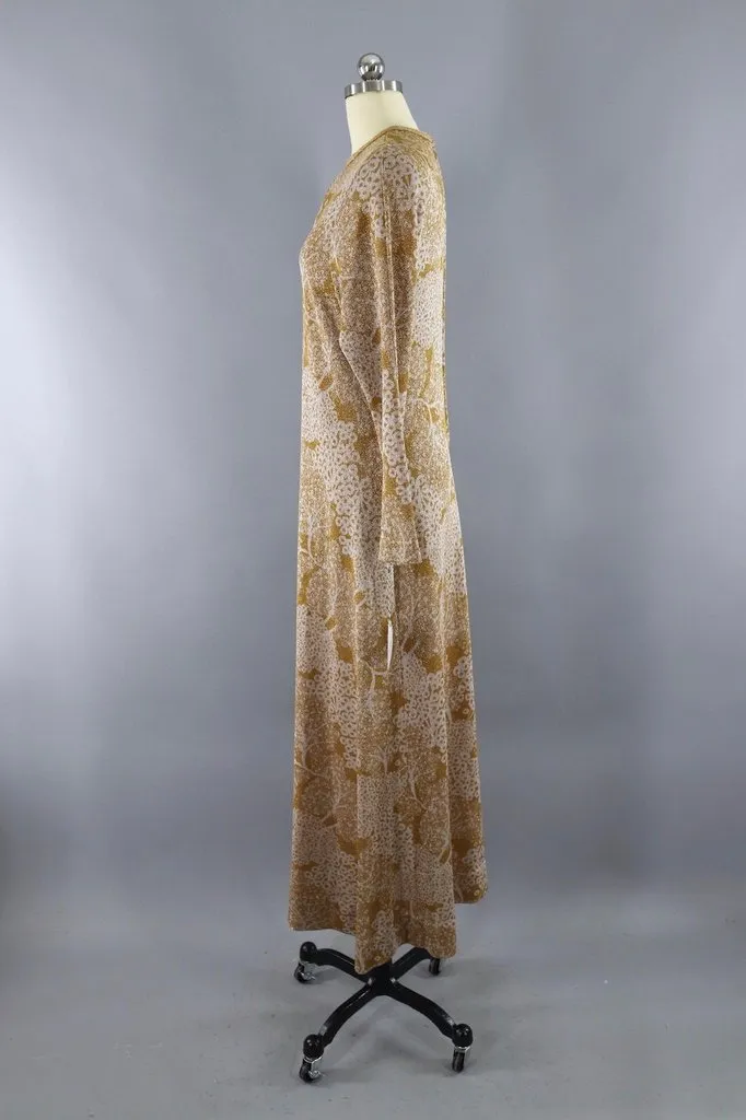 Vintage Gold Lurex Maxi Dress