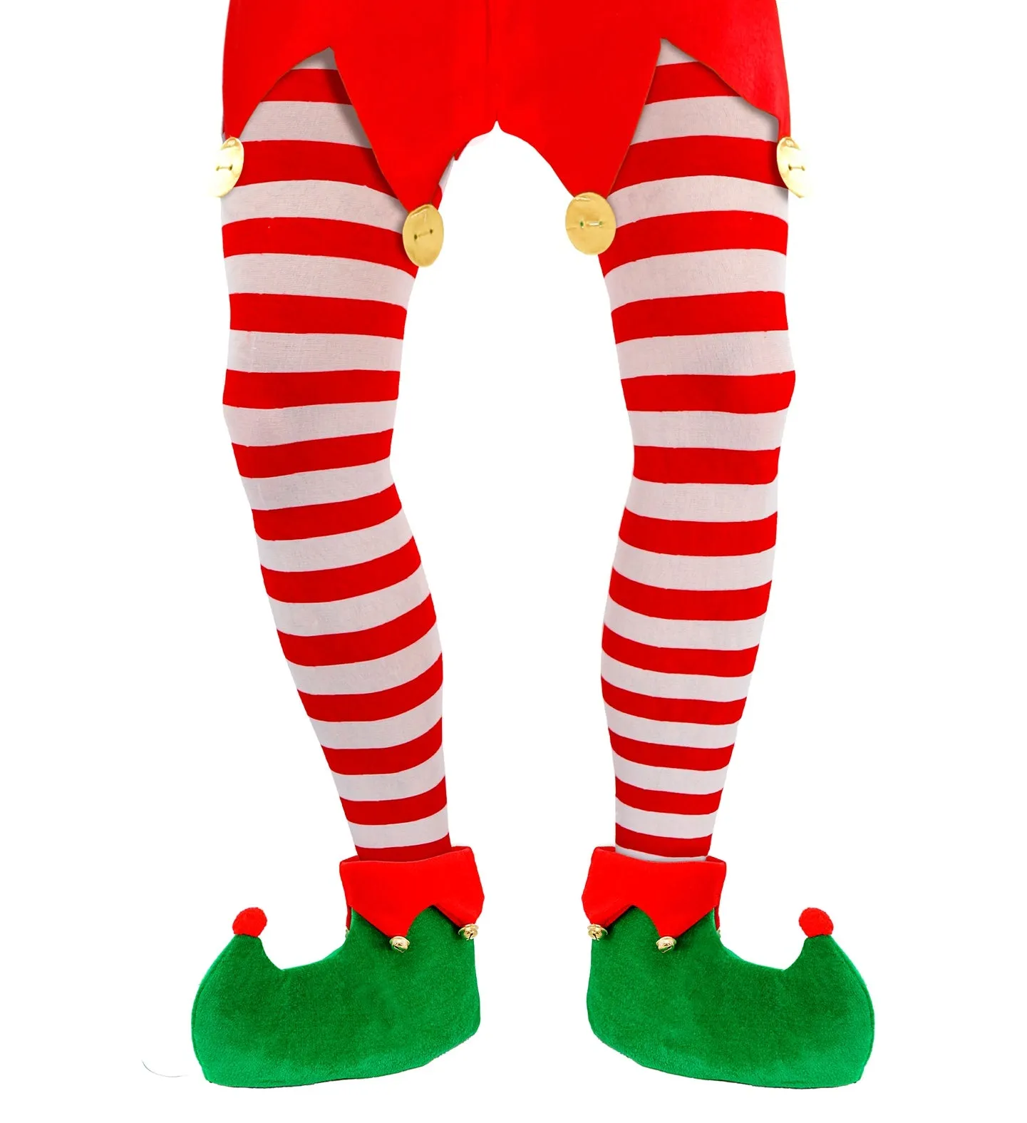 White and Red Striped Candy Cane Tights