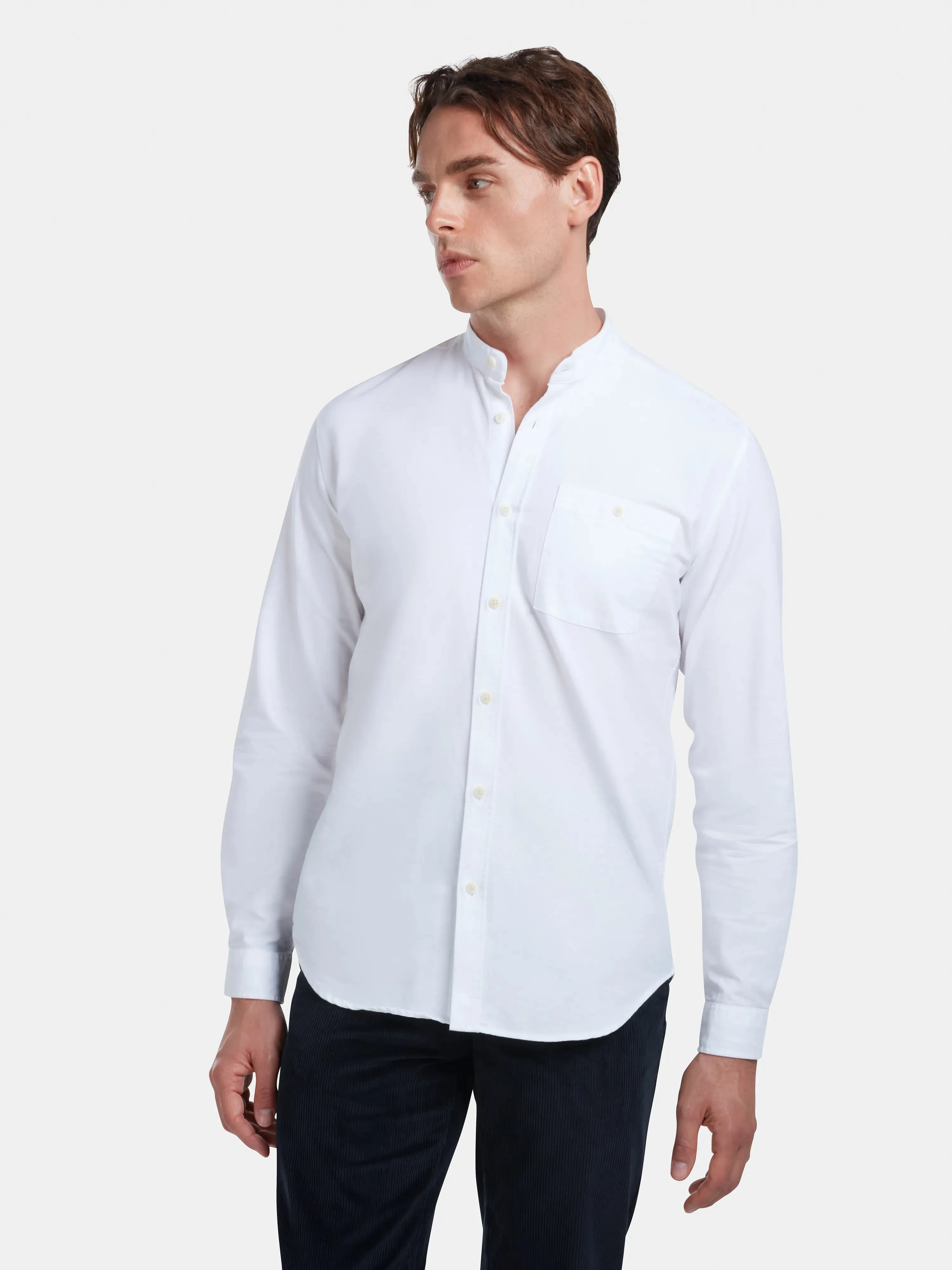 White Oxford Grandad Shirt