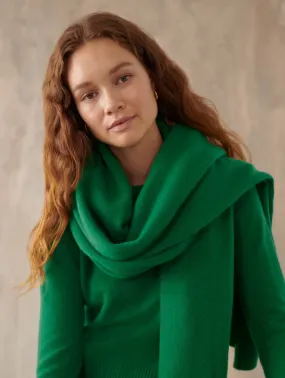 White   Warren - Cashmere Travel Wrap in Electric Emerald