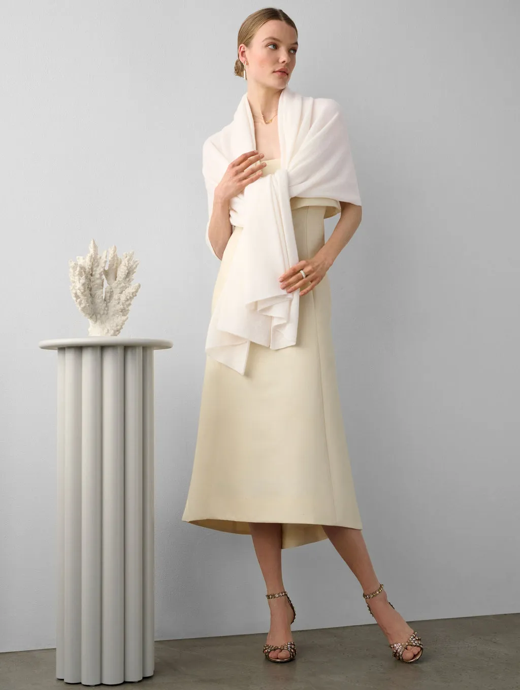 White   Warren - Cashmere Travel Wrap in Soft White