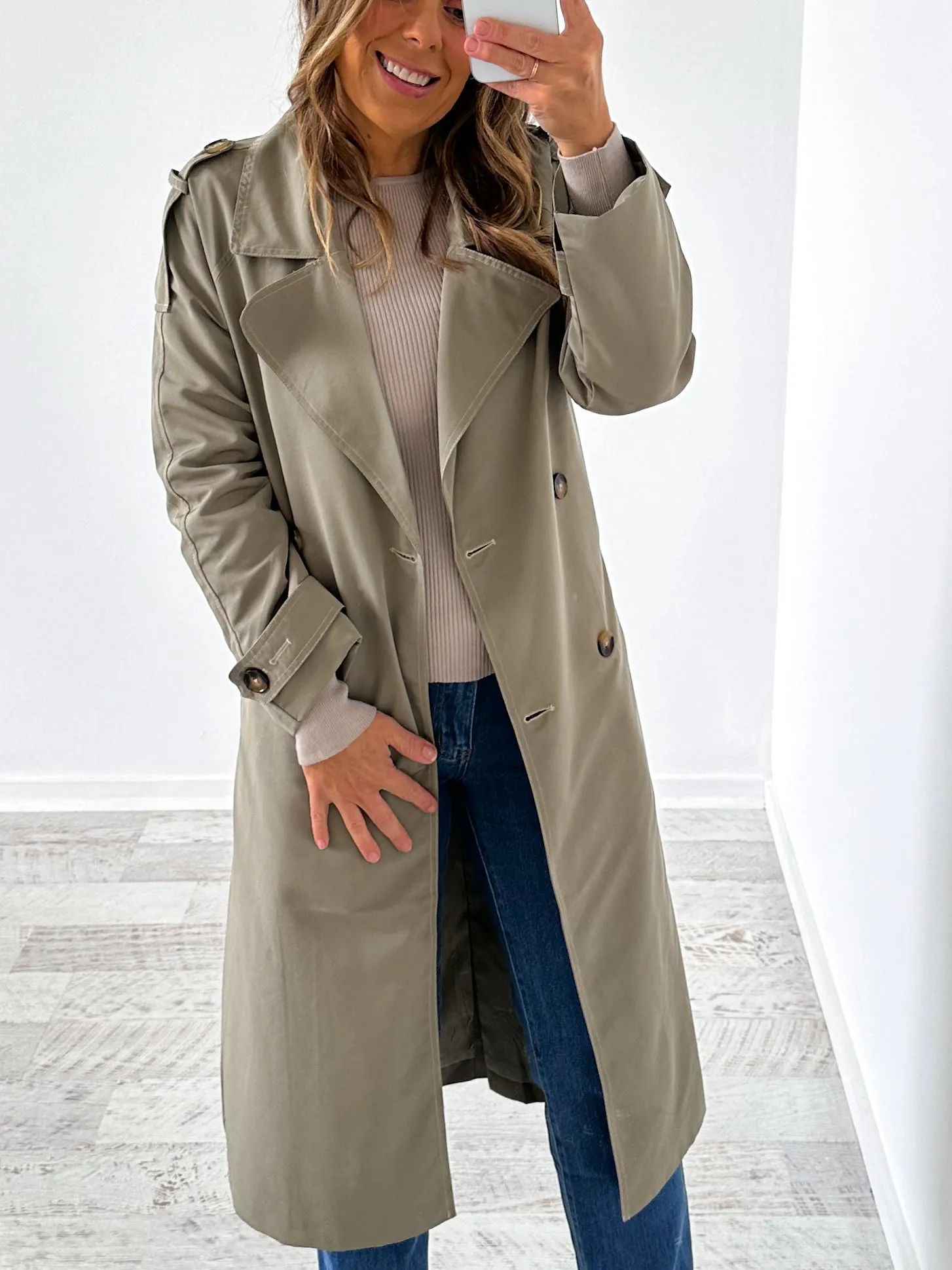 Whitney Trench Coat - Olive