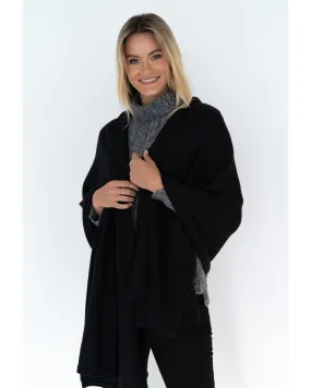 Wide Wrap Scarf in Black