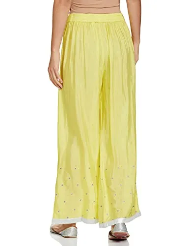 Wishful Women's Straight Fit Pants (19FES60387-211414_Yellow_Ws)