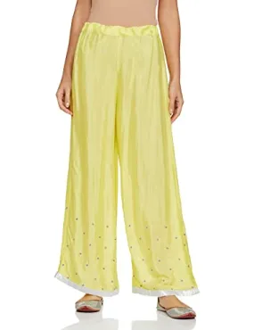 Wishful Women's Straight Fit Pants (19FES60387-211414_Yellow_Ws)