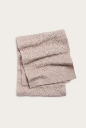 Women's beige patterned knit scarf