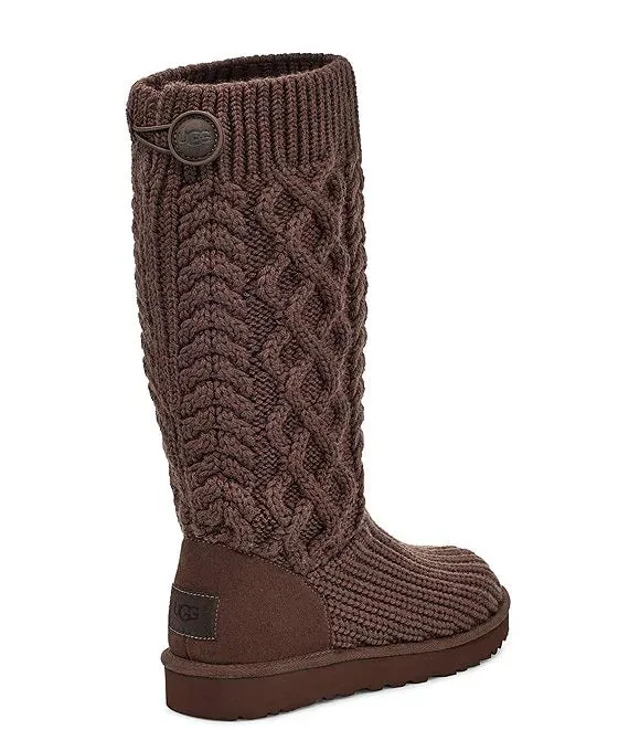 WOMEN'S UGG CLASSIC CARDI CABLED KNIT BOOT | BURNT CEDAR