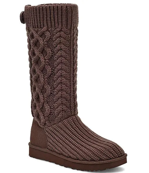 WOMEN'S UGG CLASSIC CARDI CABLED KNIT BOOT | BURNT CEDAR