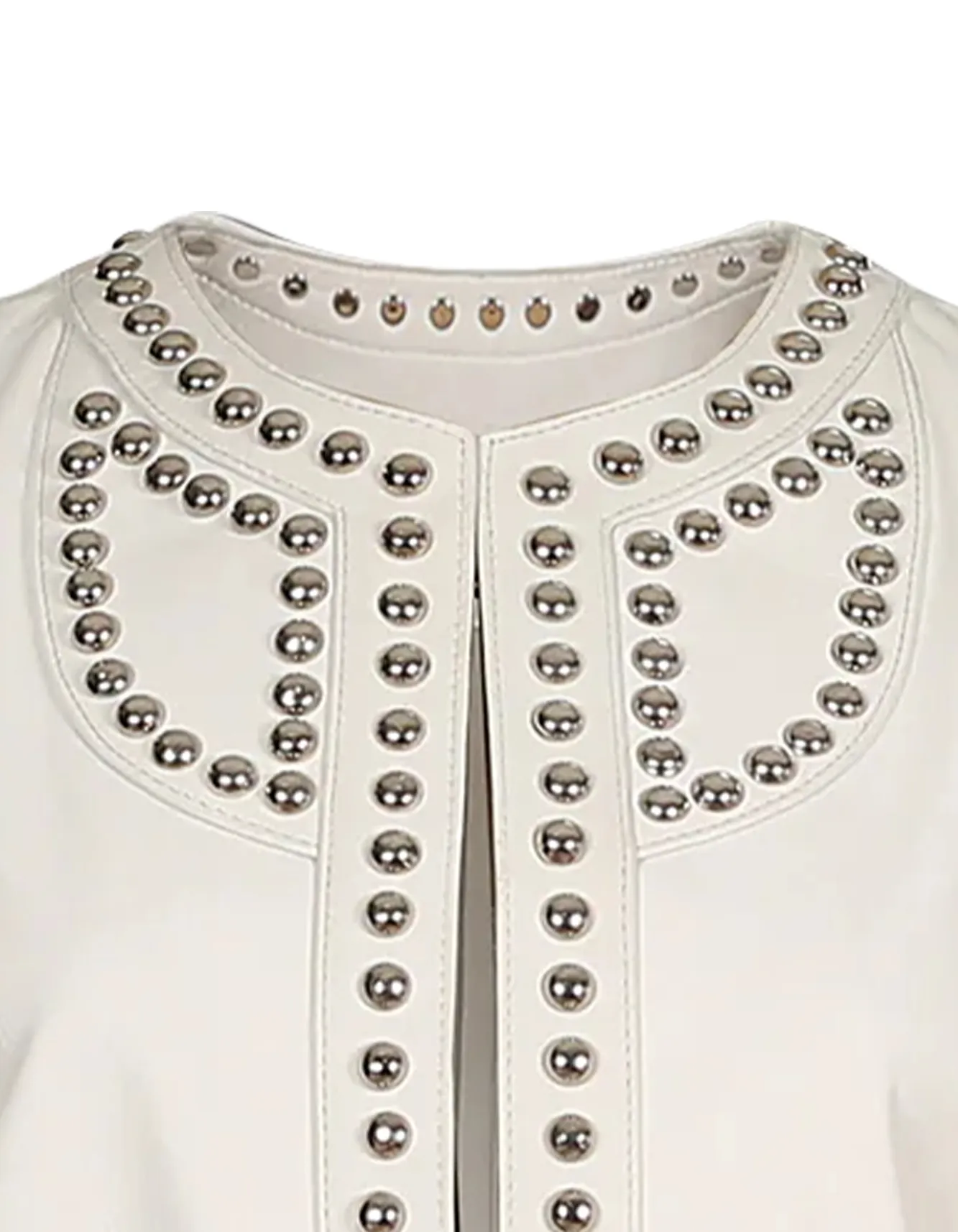 Women's White  Studded Leather Vest