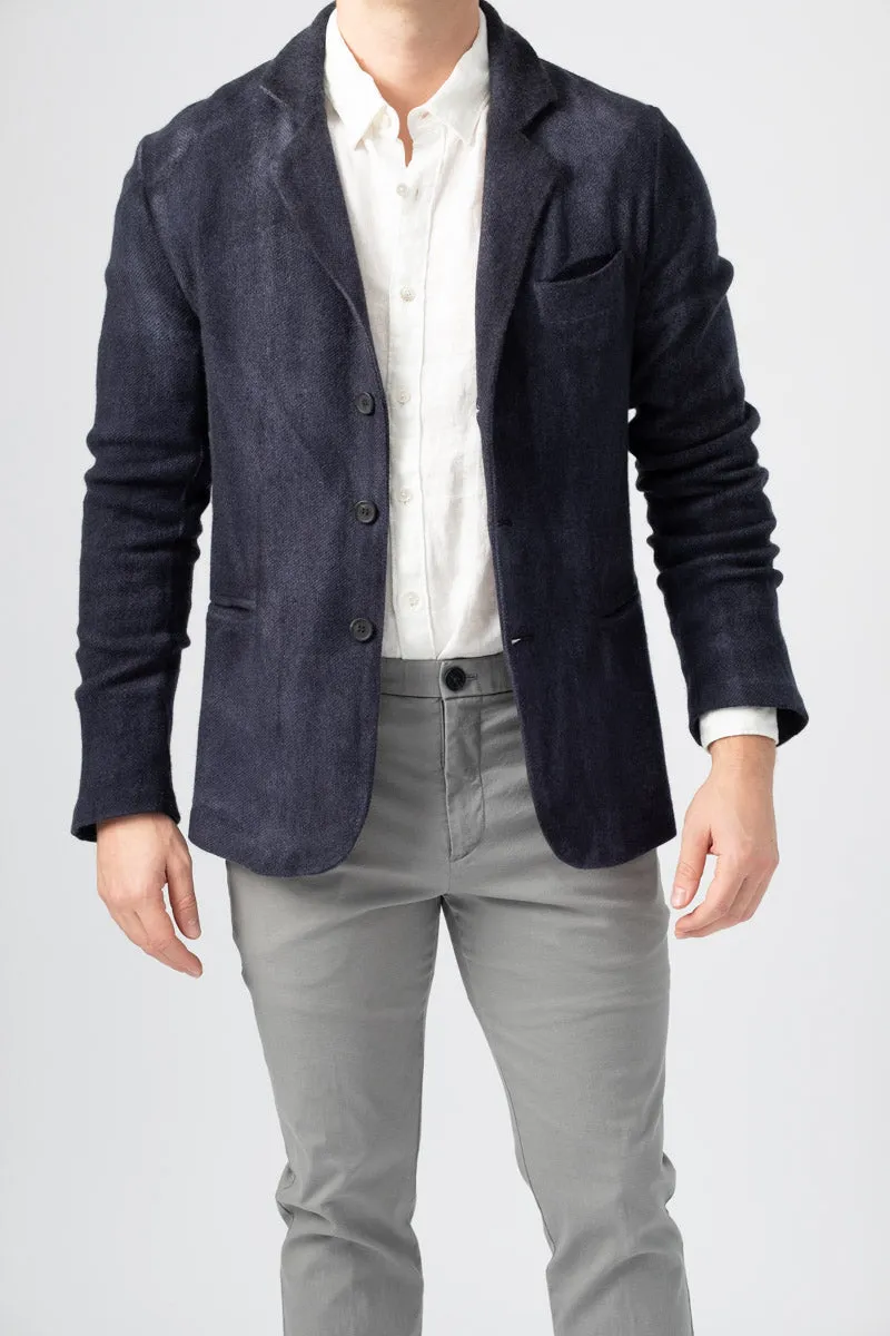 Wool Blazer in Navy Blue