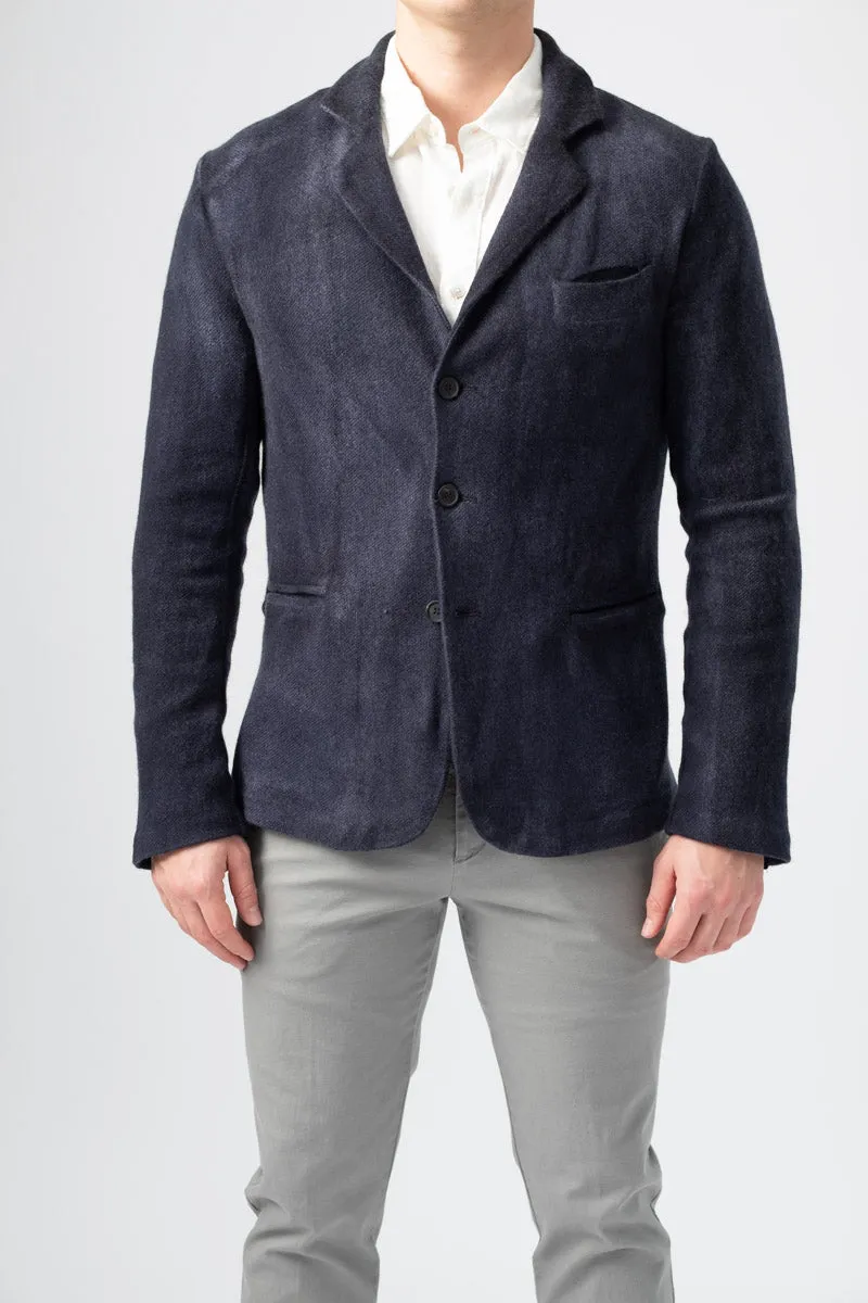 Wool Blazer in Navy Blue