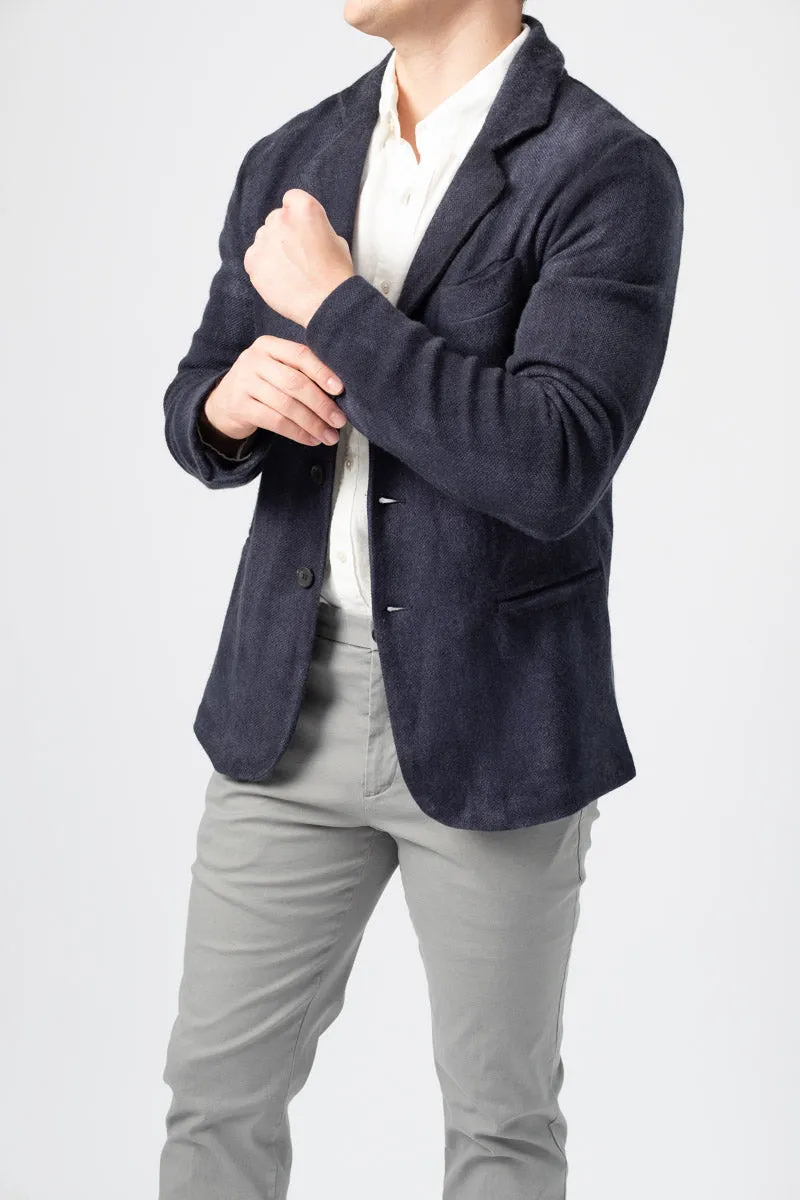 Wool Blazer in Navy Blue