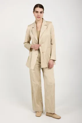 Woven Blazer Jacket in Beige