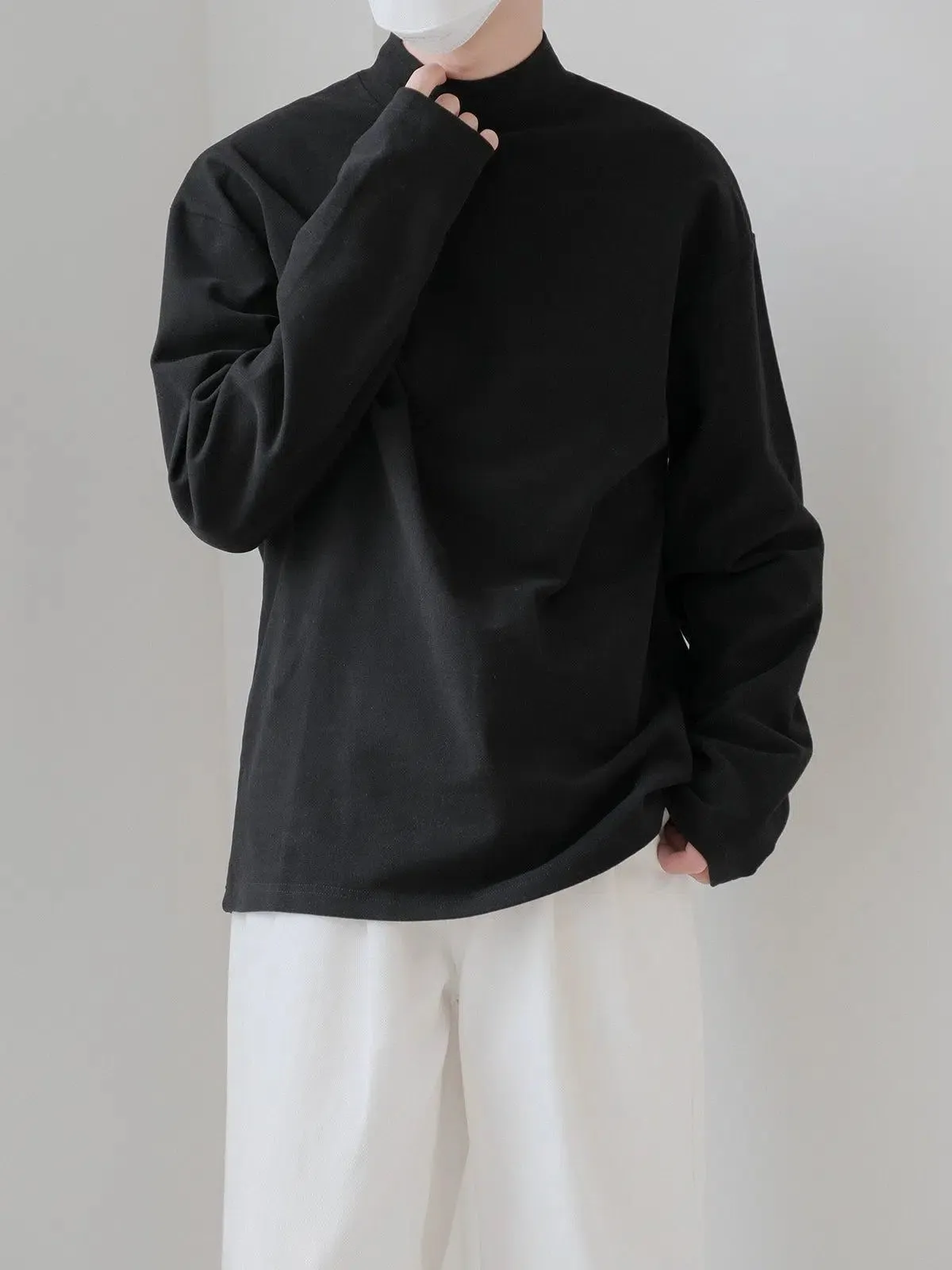 Zhou Versatile Solid Color Mockneck