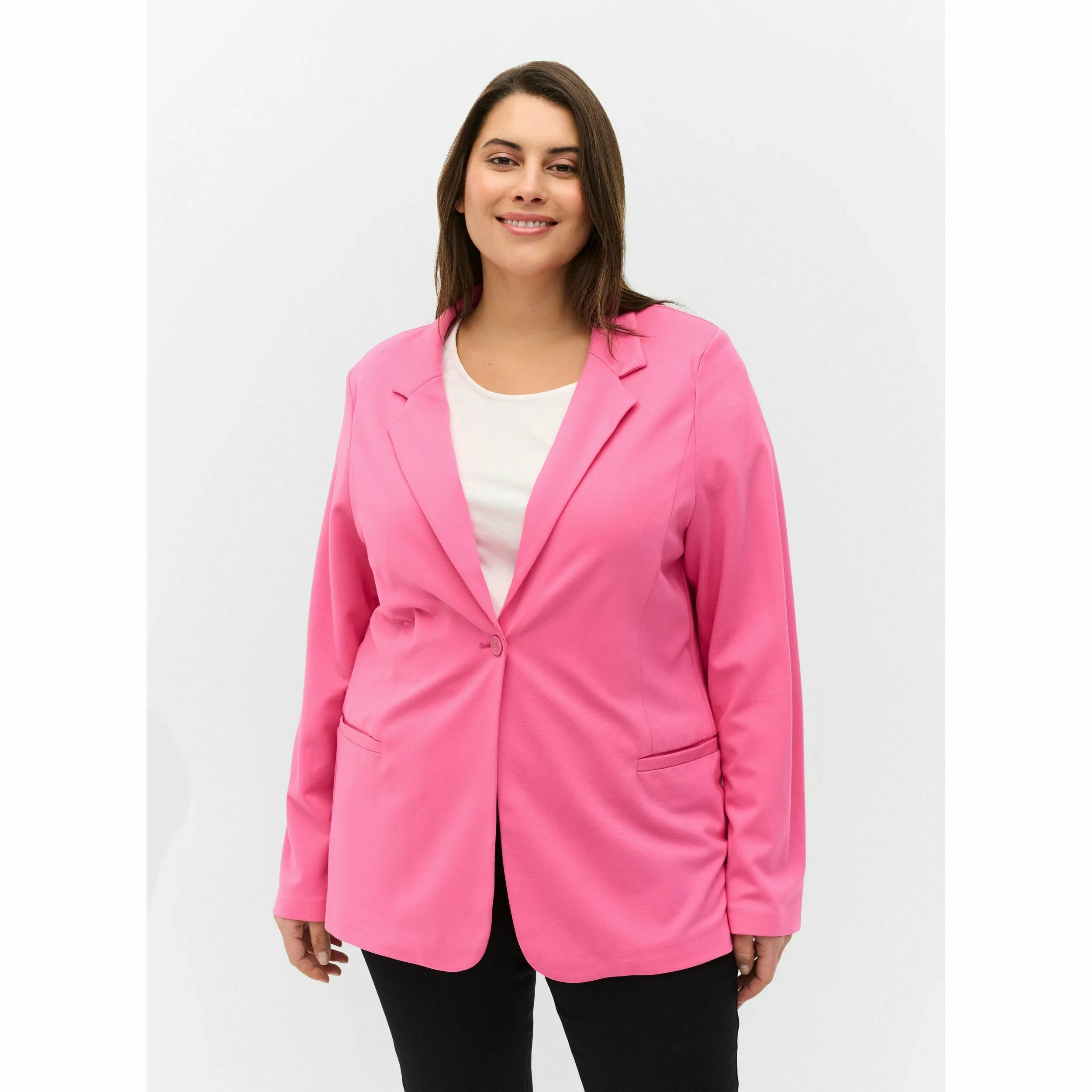 Zizzi Maddie Blazer in Pink