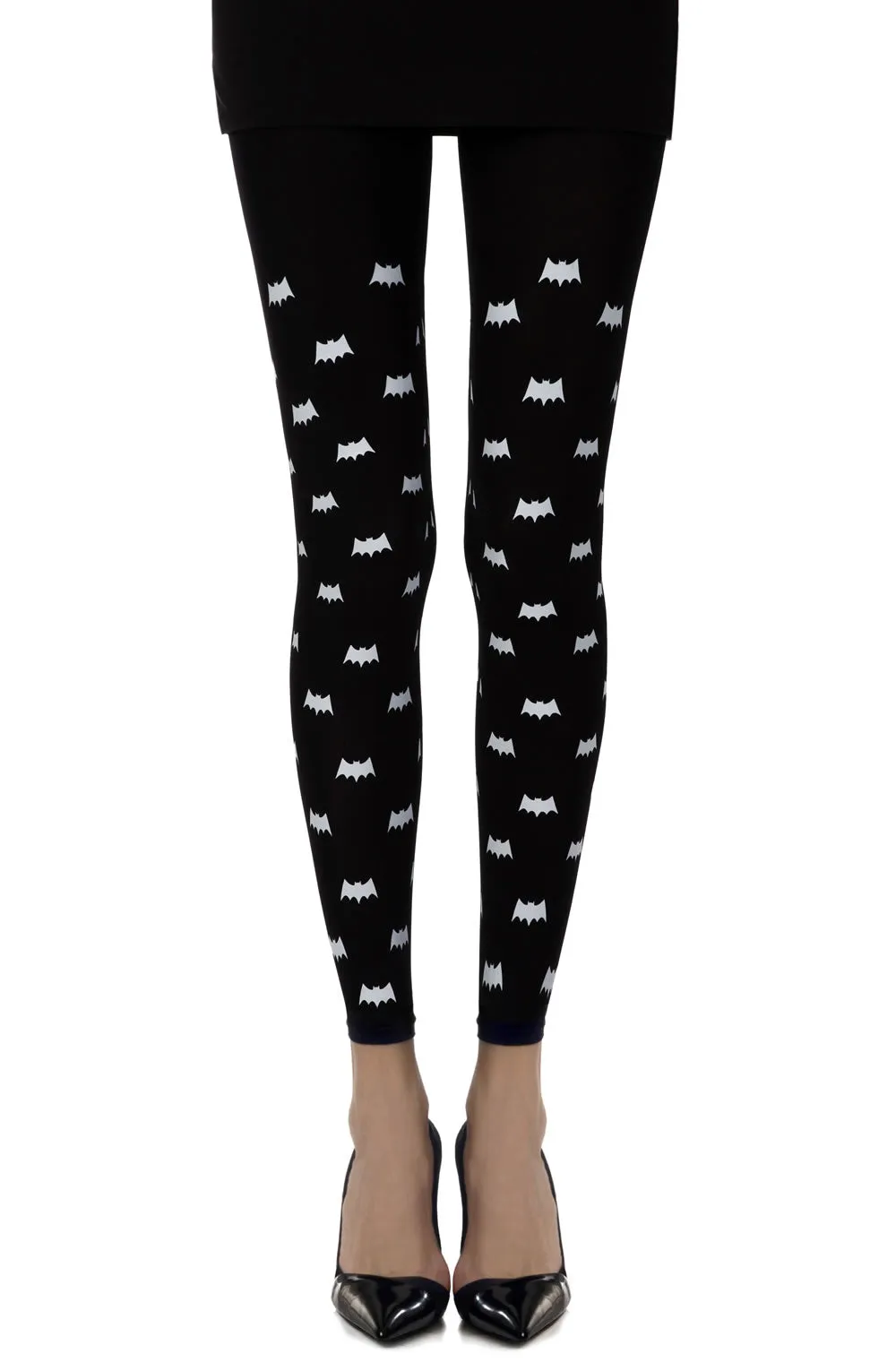 Zohara "Super Hero" Black Print Footless Tights